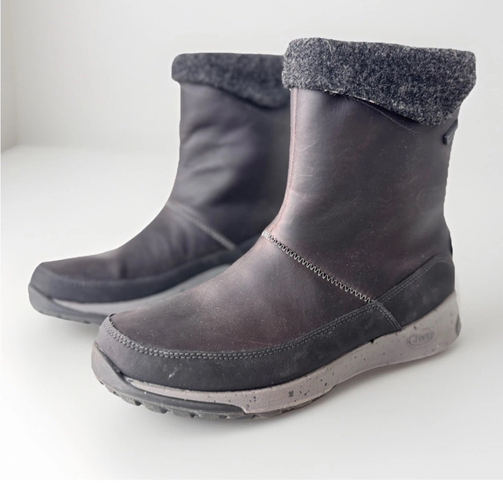 Chaco Borealis Waterproof Winter Boots Womens 8 Gray Insulated Pull On Hiking